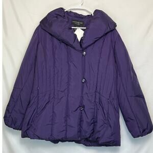 Centigrade Winter Coat Women 1X Purple Long Sleeve Zip Button Front Jacket NWT